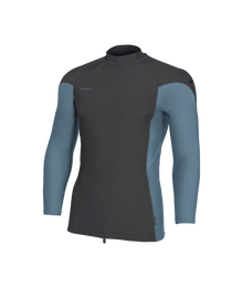 O'Neill Hyperfreak Skins Mens Long Sleeve Rash Guard - Tempered Steel/Blue Fusion