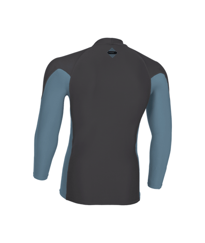 O'Neill Hyperfreak Skins Mens Long Sleeve Rash Guard - Tempered Steel/Blue Fusion