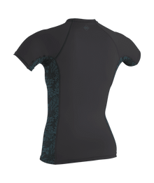 O'Neill Hyperfreak Womens Skins Short Sleeve Rash Guard - Tempered Steel/Shaded Island Sky