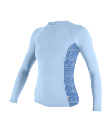 O'Neill Hyperfreak Skins Long Sleeve Rash Guard - Chambray Blue/ Abstract Surf