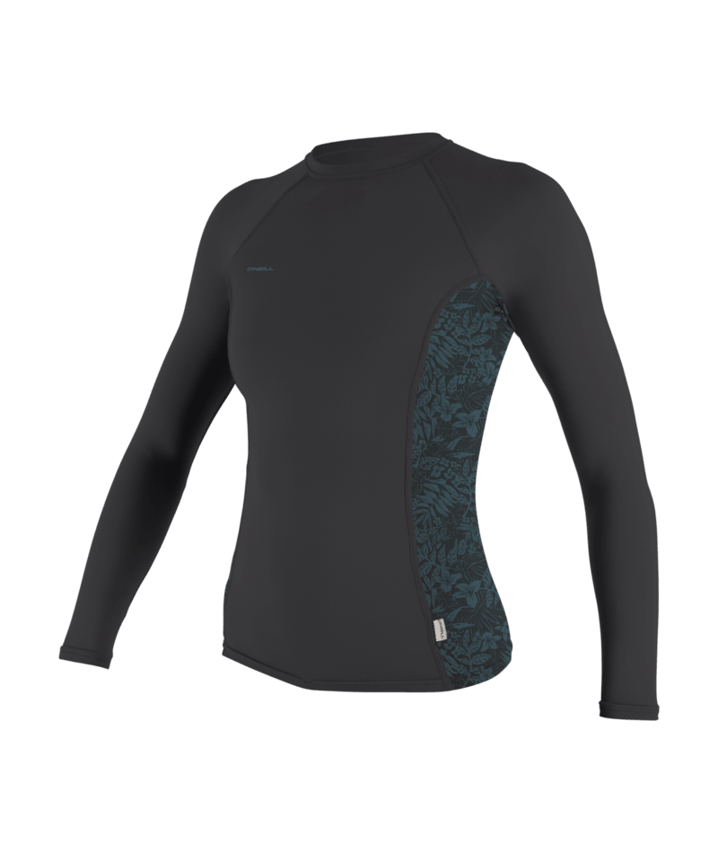 O'Neill Hyperfreak Skins Long Sleeve Rash Guard - Tempered Steel/ Shaded Island Sky