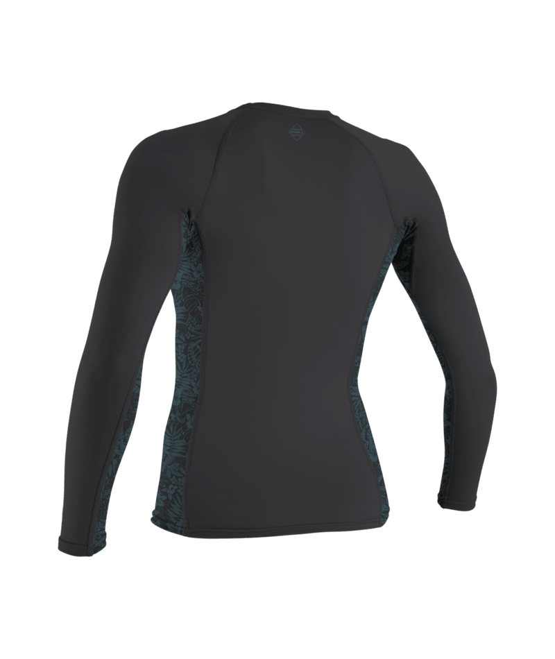 O'Neill Hyperfreak Womens Skins Long Sleeve Rash Guard - Tempered Steel/Shaded Island Sky