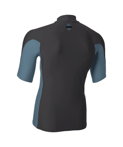 O'Neill Hyperfreak Skins S/S Turtleneck Rash Guard - Tempered Steel / Blue Fusion