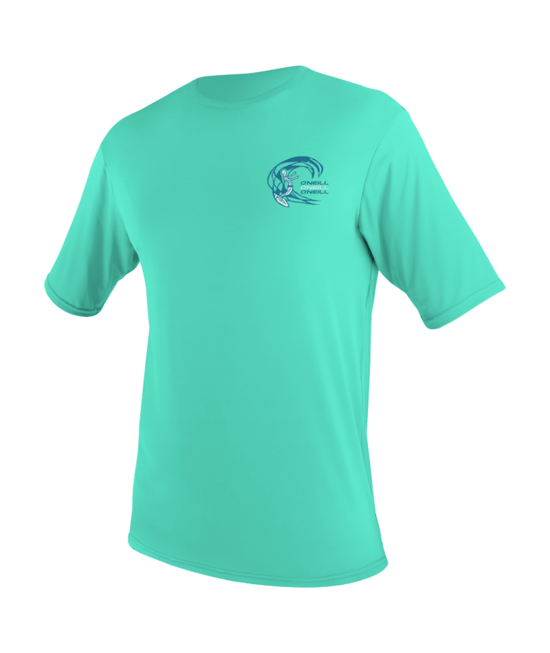 O'Neill Basic Skins Girls Short Sleeve Sun Shirt - Light Aqua