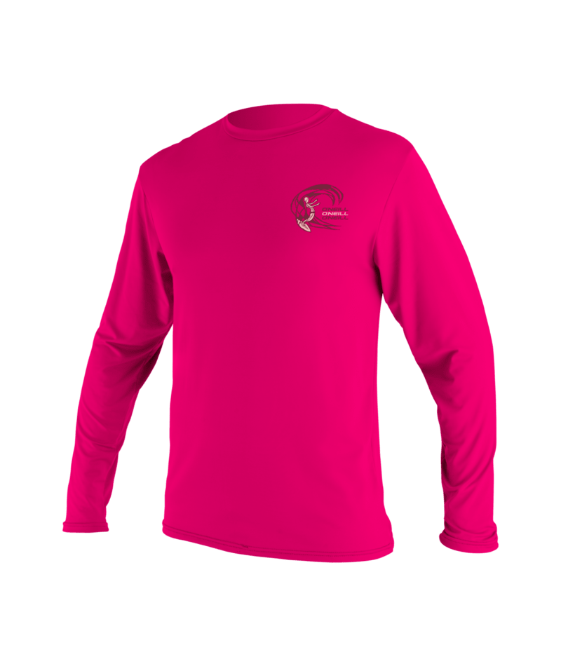 O'Neill Basic Skins Girls Long Sleeve Sun Shirt - Watermelon