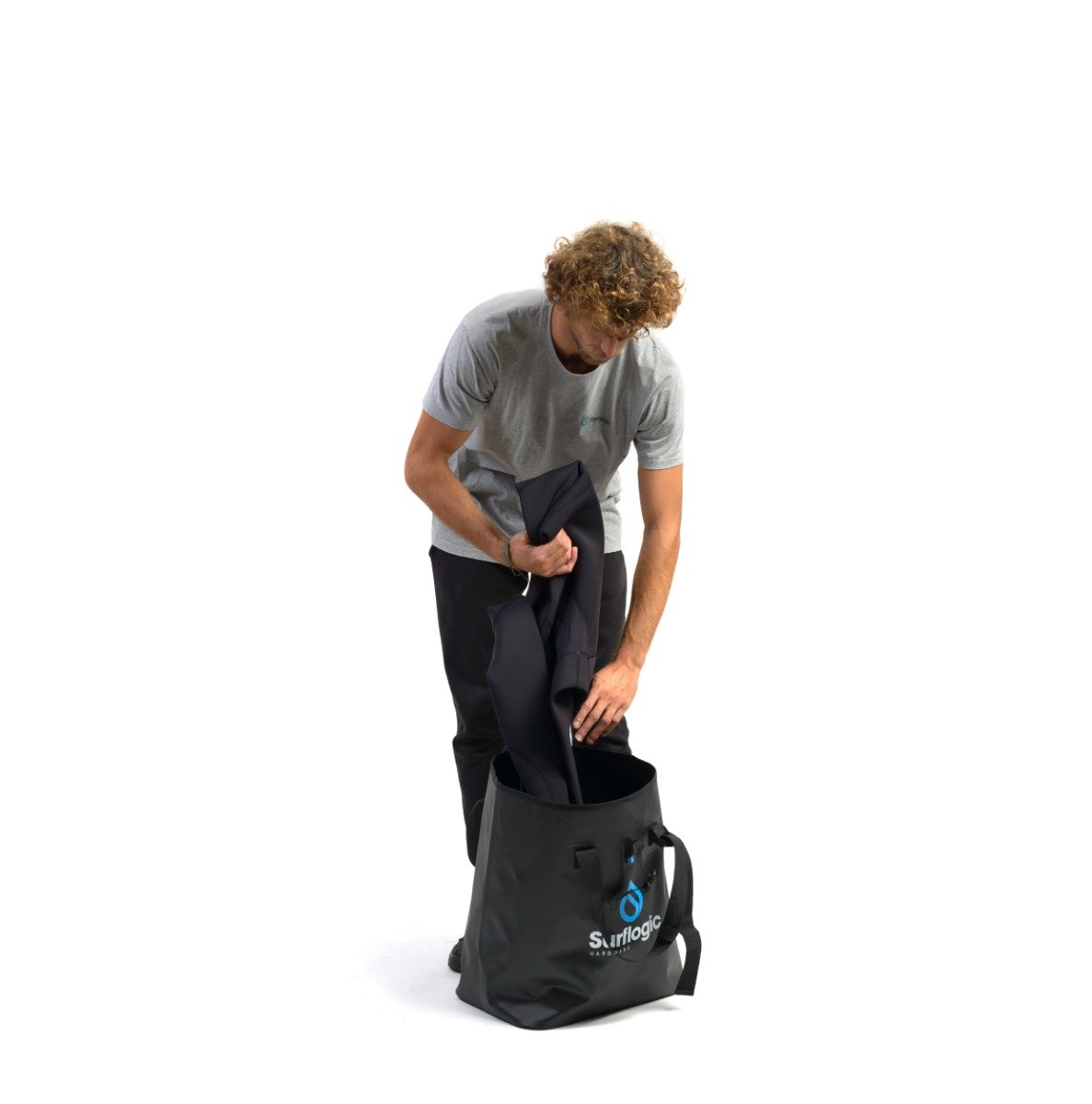 Surflogic Waterproof Dry-Bucket Bag 50L - Green Olive - open