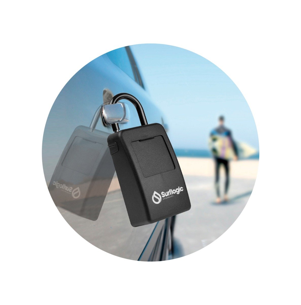 Surflogic Key Safe Led Light Lock - Black - attached