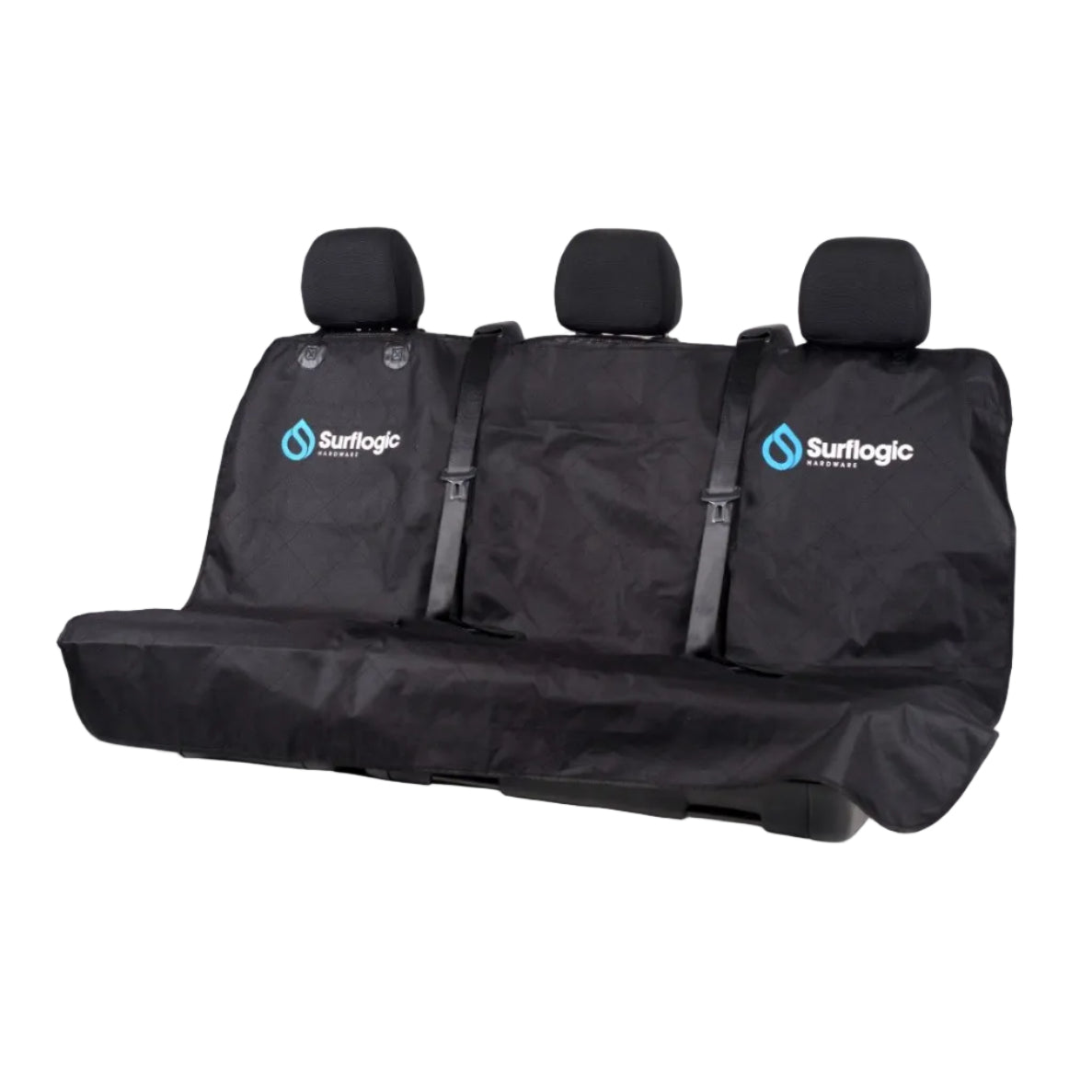 Surflogic Waterproof Triple Car Seat Cover -  Universal Black - Front