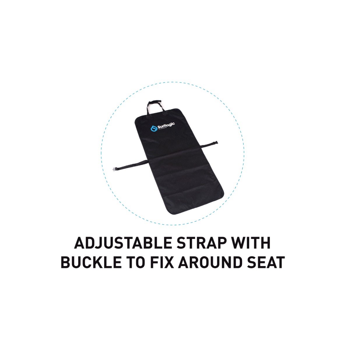 Surflogic Single Waterproof car seat cover -  Universal Black - Buckle Feature
