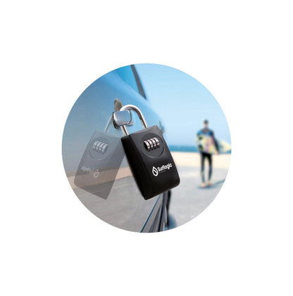 Surflogic Maxi Key Safe Lock - Black - attached