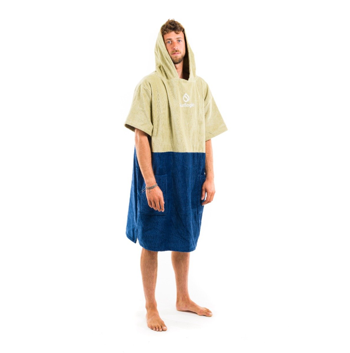 Surflogic Poncho Changing Towel - Khaki / Navy