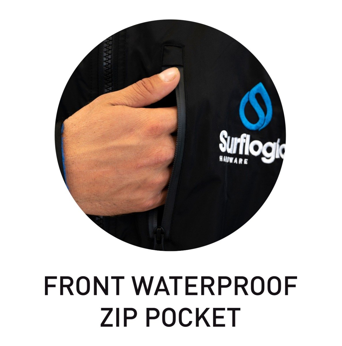 Surflogic Storm Long Sleeve Changing Robe - outer pocket