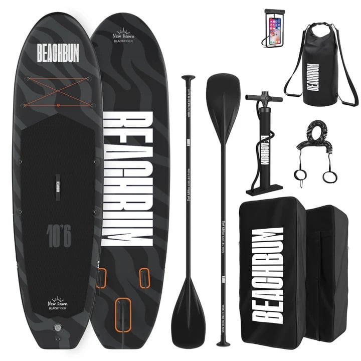 Beachbum New Dawn Complete SUP Package - Black Tiger