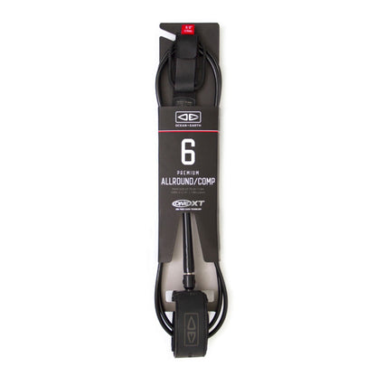 Ocean & Earth OneXT All Round/Comp 6ft 0 Surfboard Leash - Black