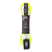 Ocean and Earth Sunset Moulded 6ft Leash in Lime - Full View