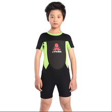 Cressi Smoby Junior Shorty Wetsuit 2021 - Black/Fluro Green - Front