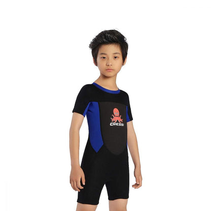 Cressi Smoby Junior Shorty Wetsuit 2021 - Black/Blue - Front