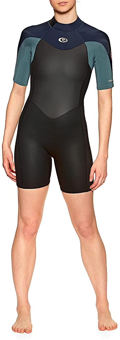 Rip Curl Womens Omega 1.5mm Short Sleeve Spring Wetsuit 2021 - Green  - Front 