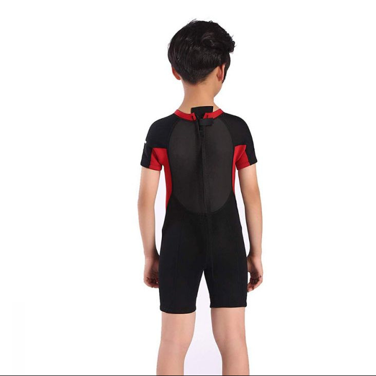Cressi Smoby Junior Shorty Wetsuit 2021 - Black/Red - Back