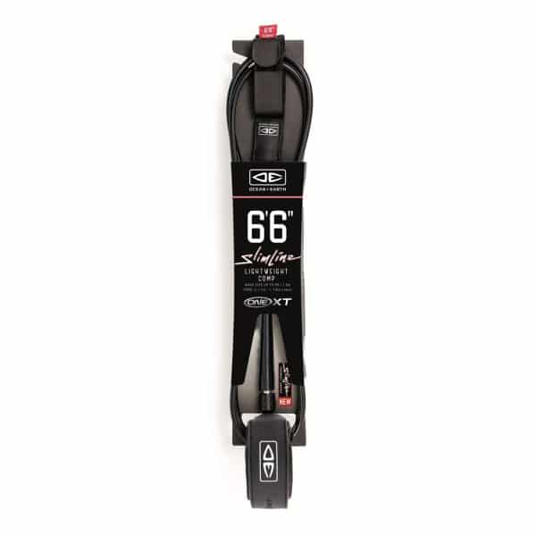 Ocean & Earth 6ft 6 Slim Line One-XT Leash - Black