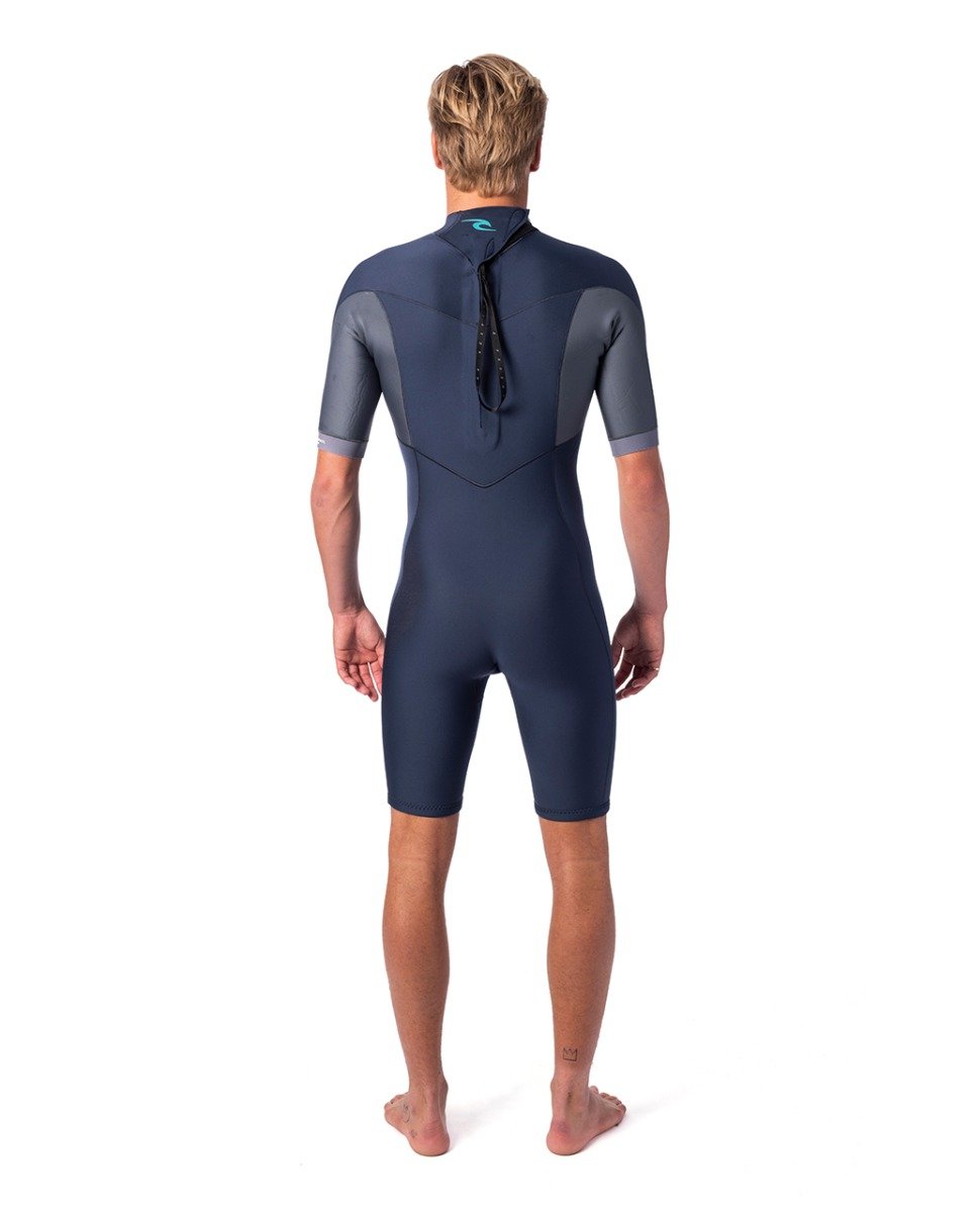 Rip Curl Dawn Patrol 2mm Mens Shorty Wetsuit 2021 - Slate - Back