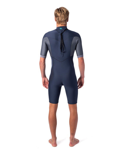 Rip Curl Dawn Patrol 2mm Mens Shorty Wetsuit 2021 - Slate - Back