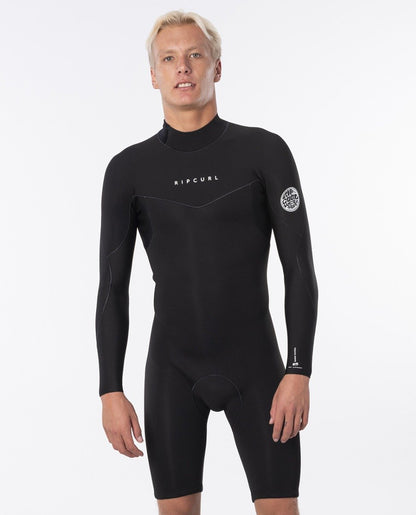 Rip Curl Dawn Patrol Long Arm Mens Shorty Wetsuit 2021 - Black