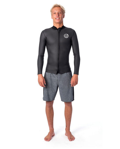 Rip Curl Mens Dawn Patrol 1.5mm Long Sleeve Wetsuit Jacket 2021 - Black - Front
