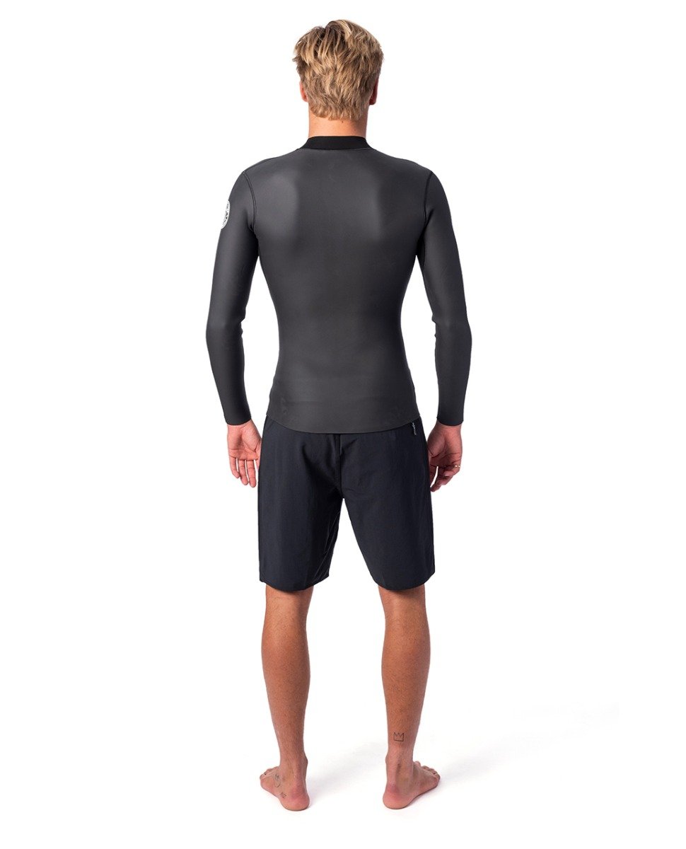 Rip Curl Mens Dawn Patrol 1.5mm Long Sleeve Wetsuit Jacket 2021 - Black - Back