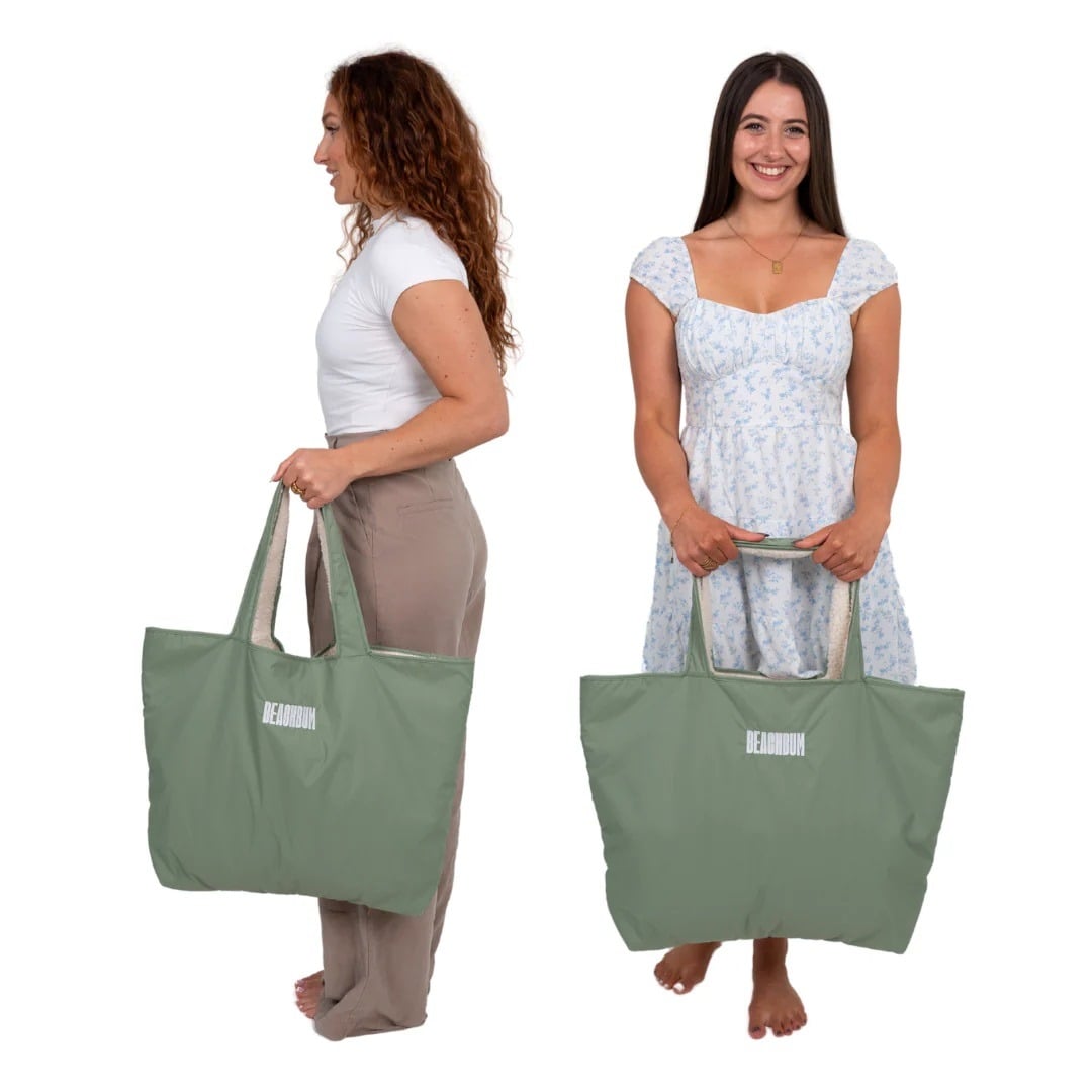Beachbum Recycled Reversible Tote Bag - Mint Green