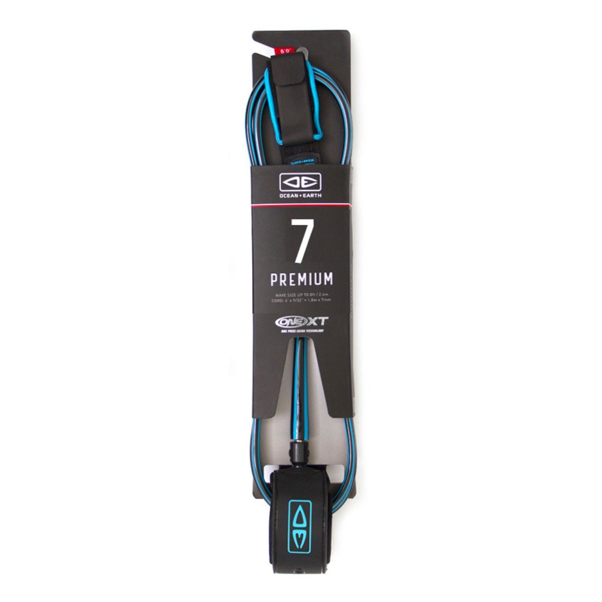 Ocean & Earth 7ft One-XT Premium Surf Leash 2021 - Black/Blue
