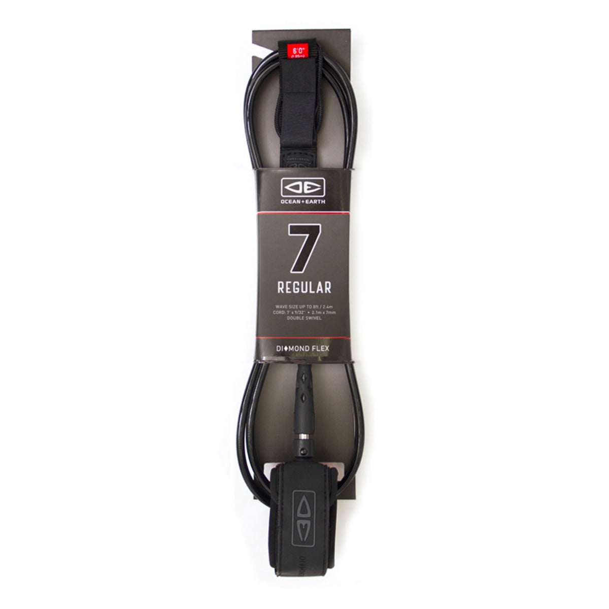 Ocean & Earth 7ft 0 Regular Moulded Leash 2021 - Black