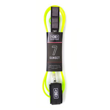 Ocean and Earth Sunset Moulded 7ft Leash in Lime - Full View