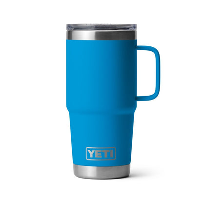 Yeti Rambler 20oz Travel Mug with Stronghold Lid in Big Wave Blue
