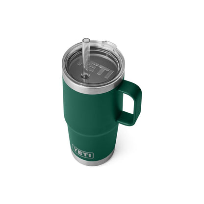 Yeti Rambler 25oz Insulated Straw Mug - Black Forest Green