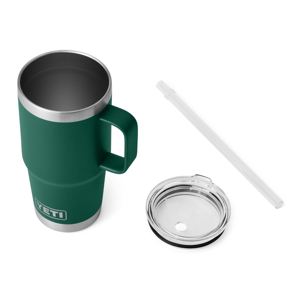 Yeti Rambler 25oz Insulated Straw Mug - Black Forest Green