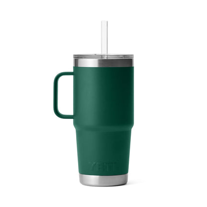 Yeti Rambler 25oz Insulated Straw Mug - Black Forest Green