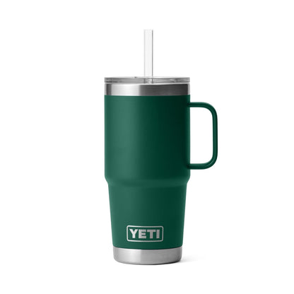 Yeti Rambler 25oz Insulated Straw Mug - Black Forest Green