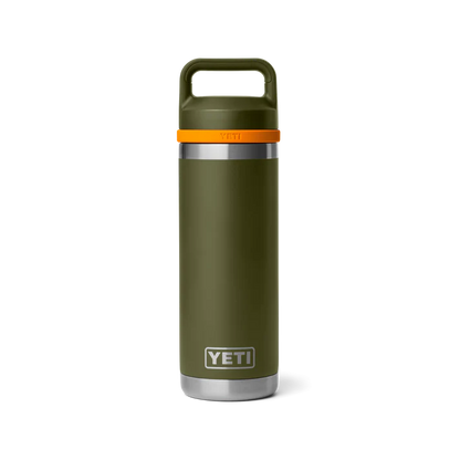 Yeti Rambler 18oz Bottle with Chug Cap 2.0 in Olive/King Crab Orange