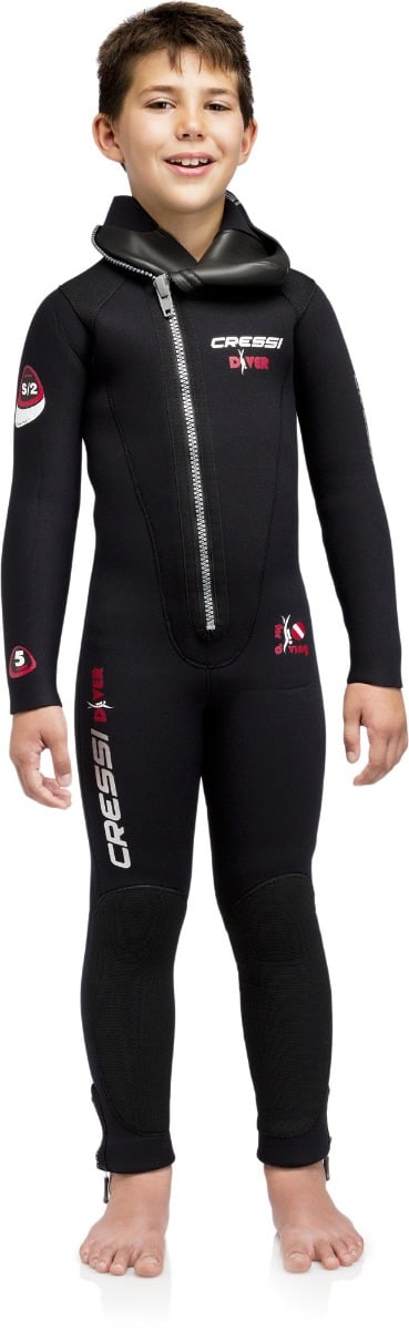 Cressi Junior Dive 5mm Monopiece Wetsuit 2021 - Black - Front
