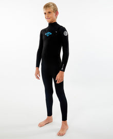 Rip Curl Dawn Patrol Junior Boys 3/2mm Chest Zip Wetsuit 2021 - Black