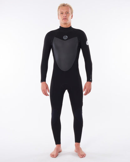 Rip Curl Mens Flashbomb 43GB Back Zip Wetsuit 2021 - Black - Front View