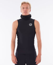 mens blak hooded vest