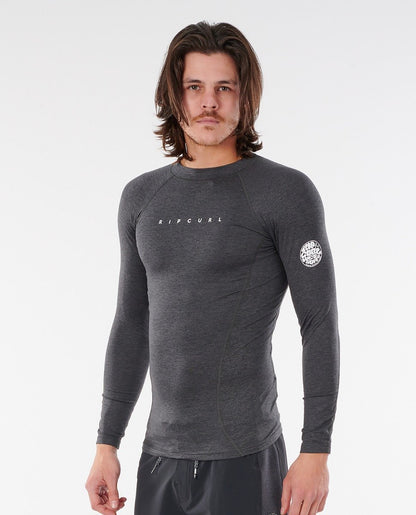 Rip Curl Dawn Patrol Performance Long Sleeve UV Mens Tee - Black Marle