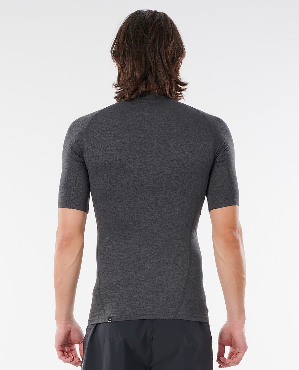 Rip Curl Dawn Patrol Short Sleeve Mens Rash Vest 2021 - Black - back