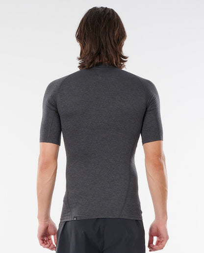 Rip Curl Dawn Patrol Short Sleeve Mens Rash Vest 2021 - Black - back