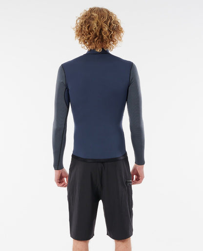 Rip Curl Mens Dawn Patrol Reversible 1.5mm Long Sleeve Wetsuit Jacket 2021 - Slate - Side 1 Back View