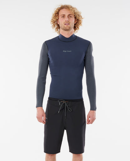 Rip Curl Mens Dawn Patrol Reversible 1.5mm Long Sleeve Wetsuit Jacket 2021 - Slate - Side One Front