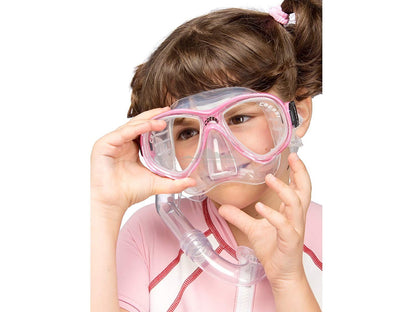 Cressi Perla + Minigringo Junior Combo Mask and Snorkel in Clear Pink