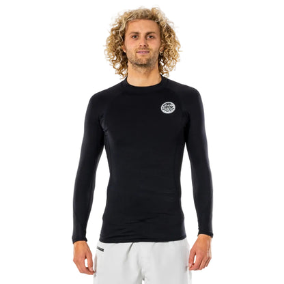 Rip Curl Thermopro Long Sleeve Thermal Rash Vest in Black
